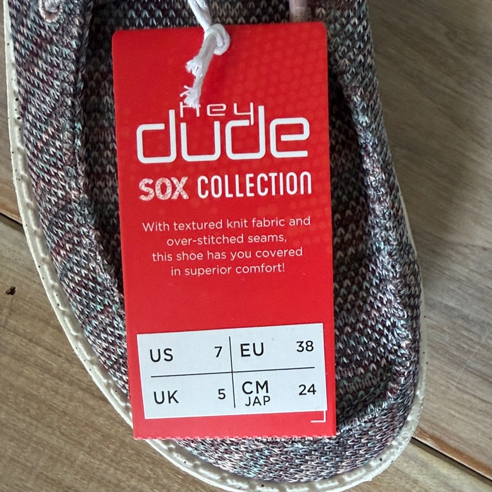 Hey Dude Wendy Sox in Antique Rose - Size 7 NEW WITH TAGS - Picture 3 of 6